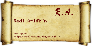 Redl Arián névjegykártya